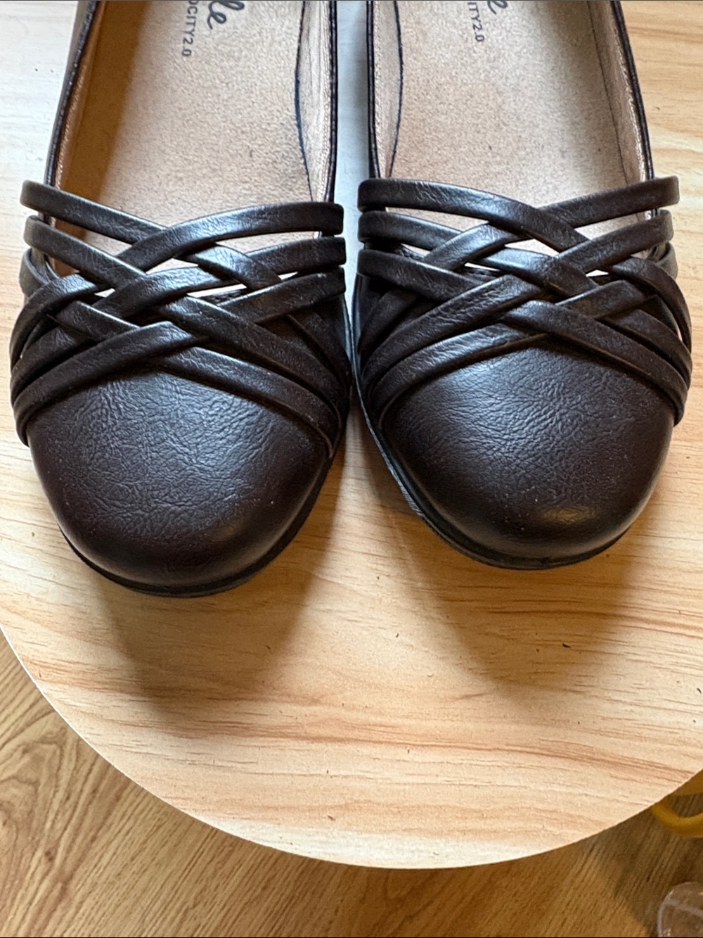 As NEW! Life Stride Brown Braided-Strap Ballet Flats never worn - Picture 6 of 7